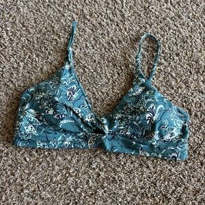 Carve Designs Elba Swimsuit Top Blue Paisley Womens Size Large